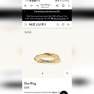 Mejuri 14k gold duo ring. Size 6